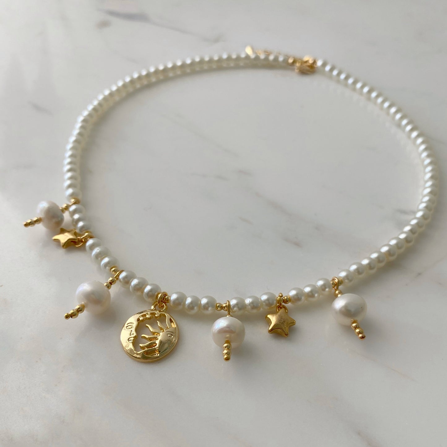 Collar perlas luna/sola