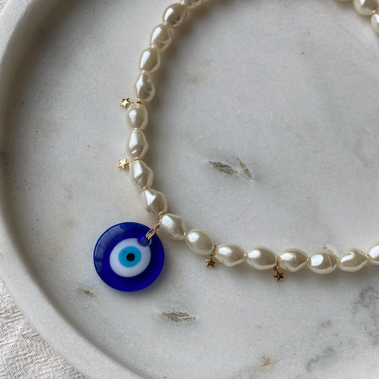 Collar Perlas ojo turco