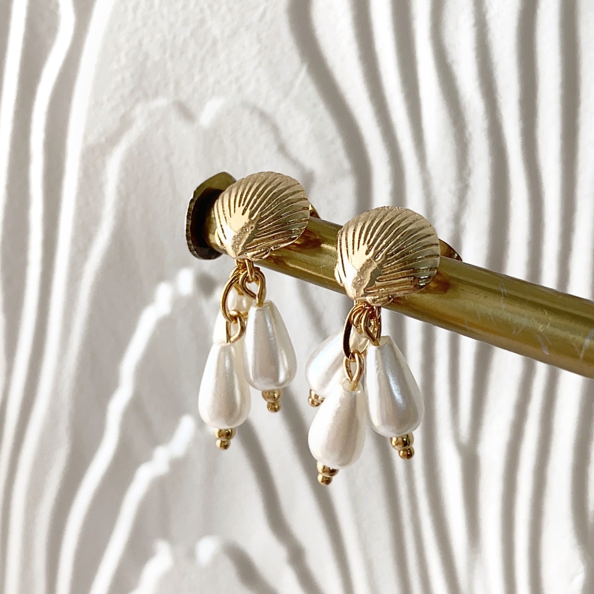 Aretes concha Perlas