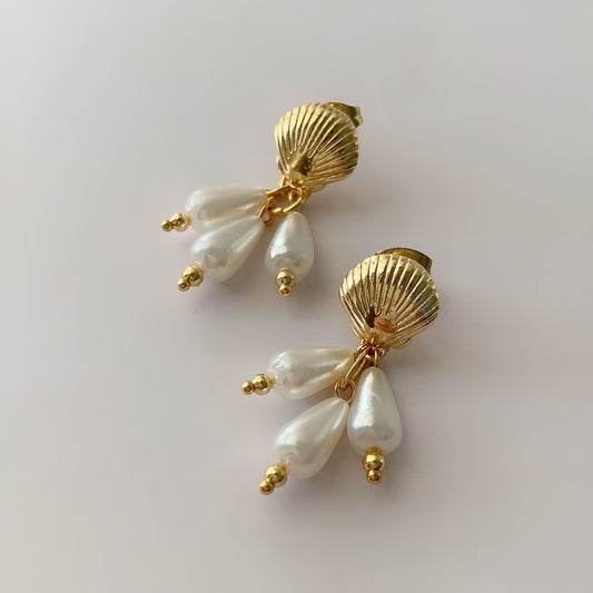 Aretes concha Perlas