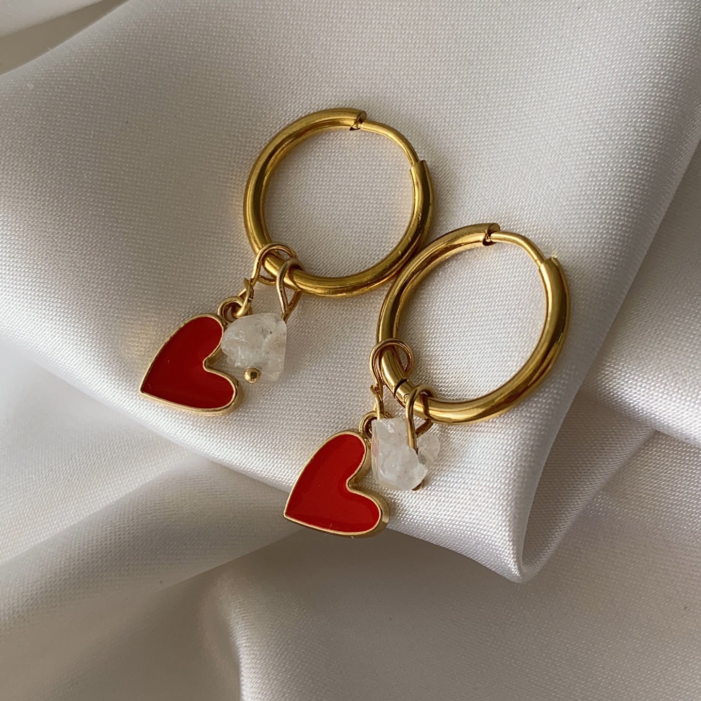 Hoops corazón rojo