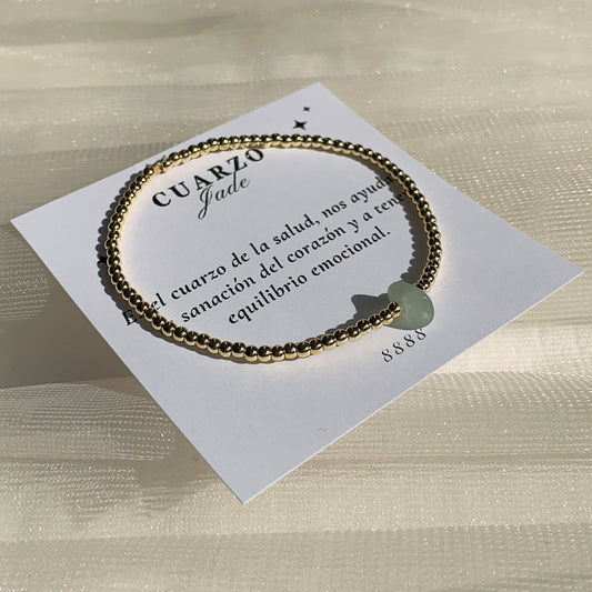 Pulsera balín jade verde