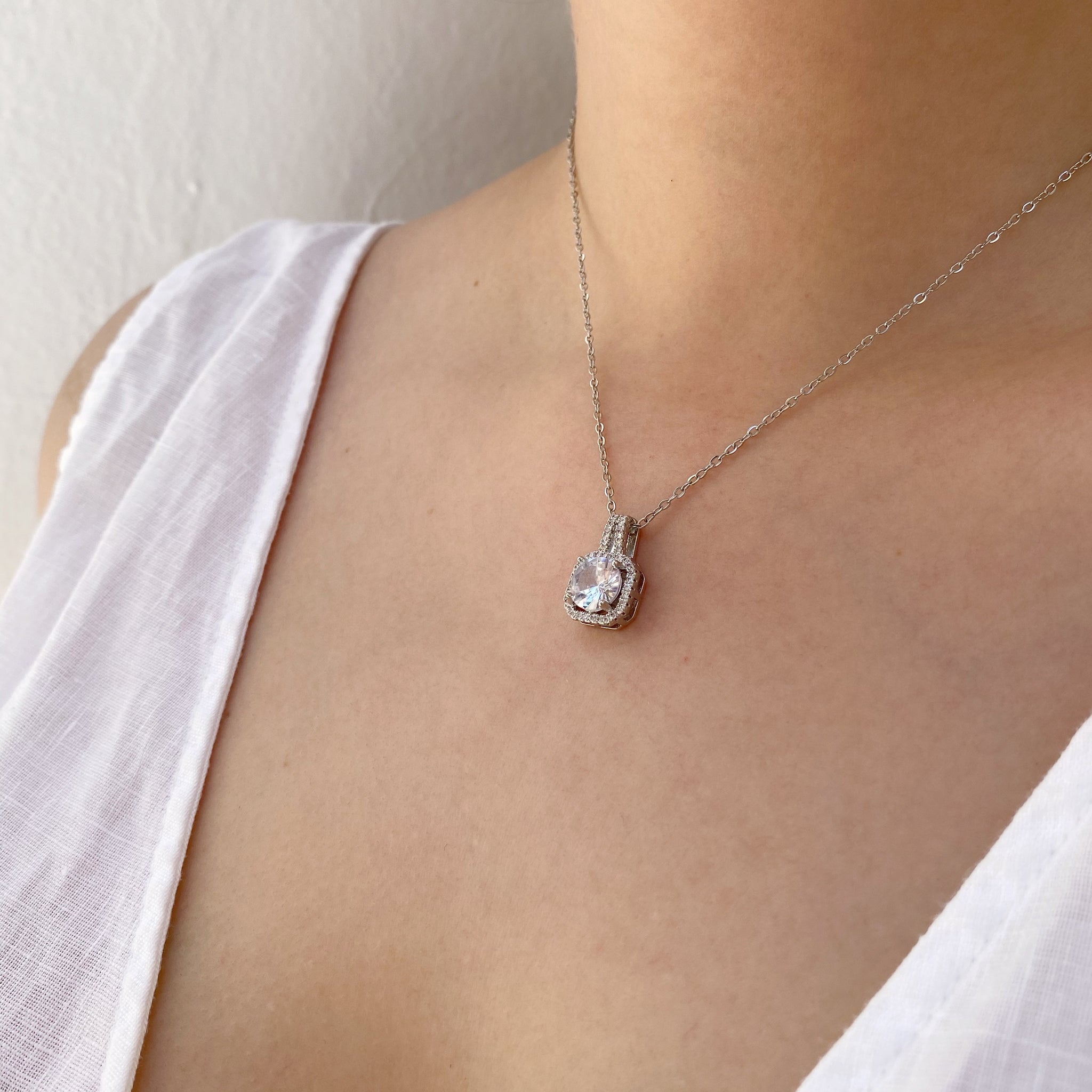 Collar cristal cuadrado