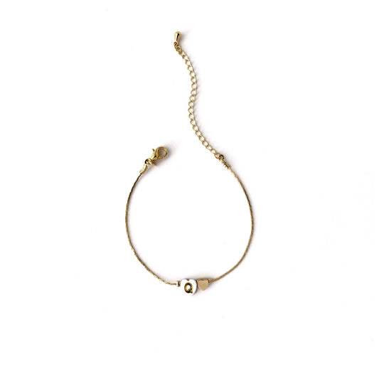Pulsera letra corazón dorado