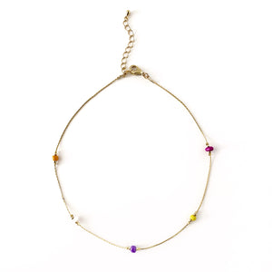 Choker chaquira rainbow