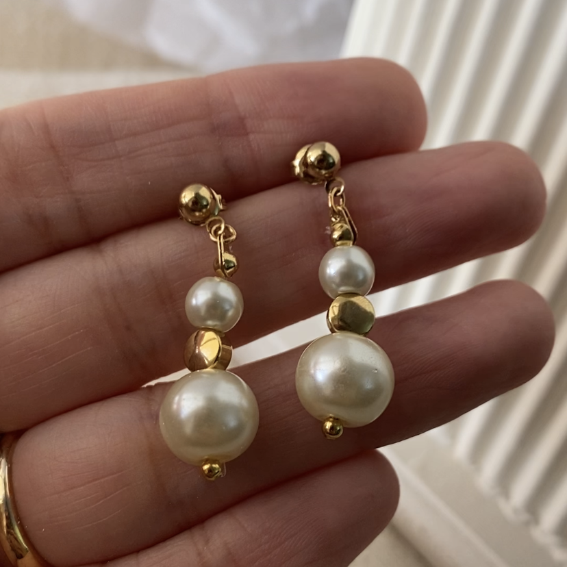 Aretes circulo perlas