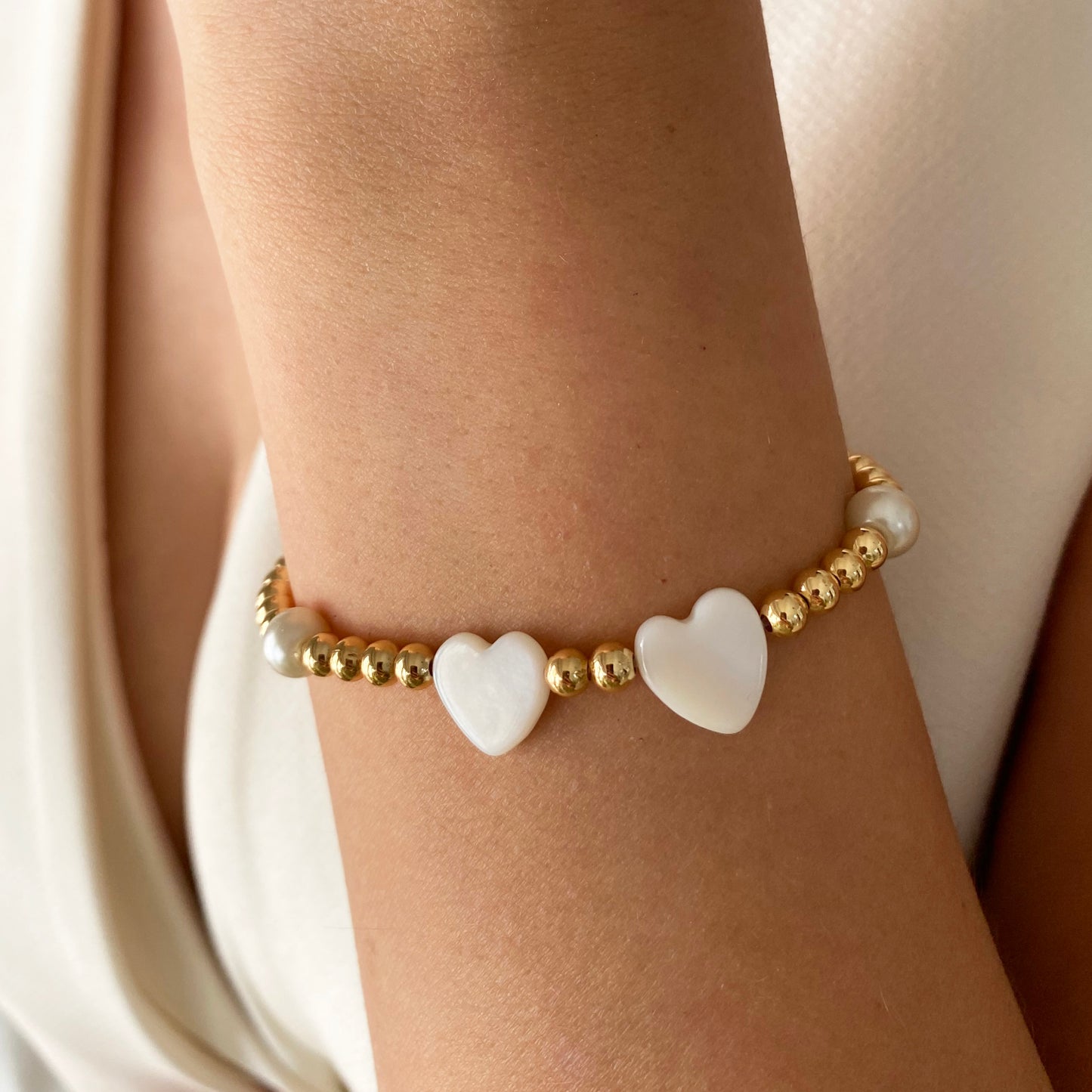 Pulsera corazón madre perla