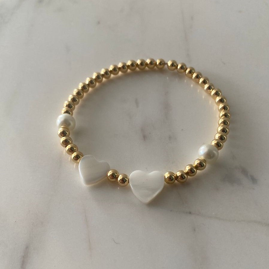 Pulsera corazón madre perla