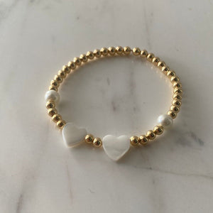 Pulsera corazón madre perla