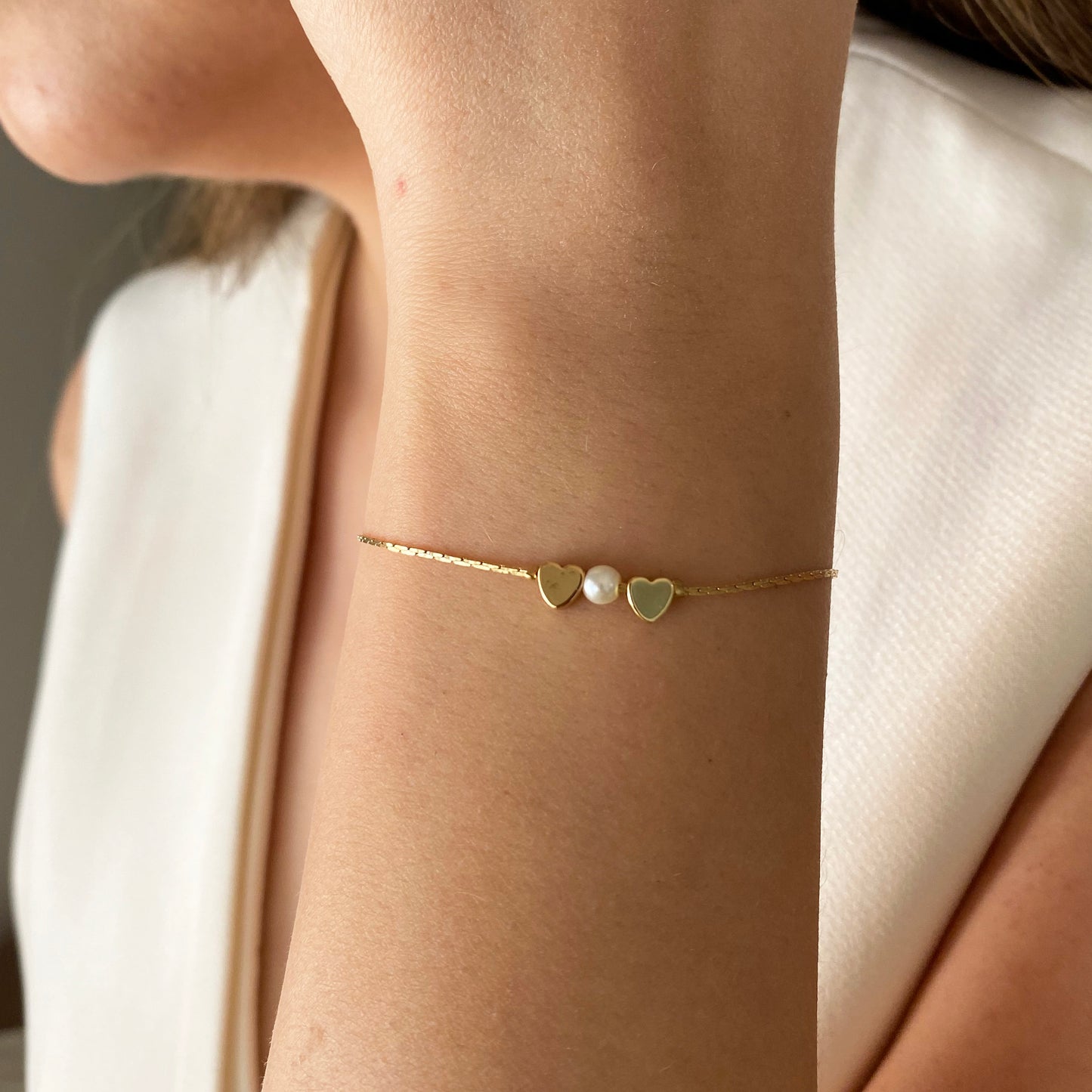 Pulsera corazón doble